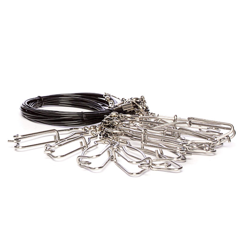 Rig Em Right Rig'Em Right Waterfowl Pre-Rigged Gang Rig Drops with 400-LB Monofilament and Large 6" Stainless Steel Clips for Speed and Durability (12 Gang Rig Drops) - Image 1